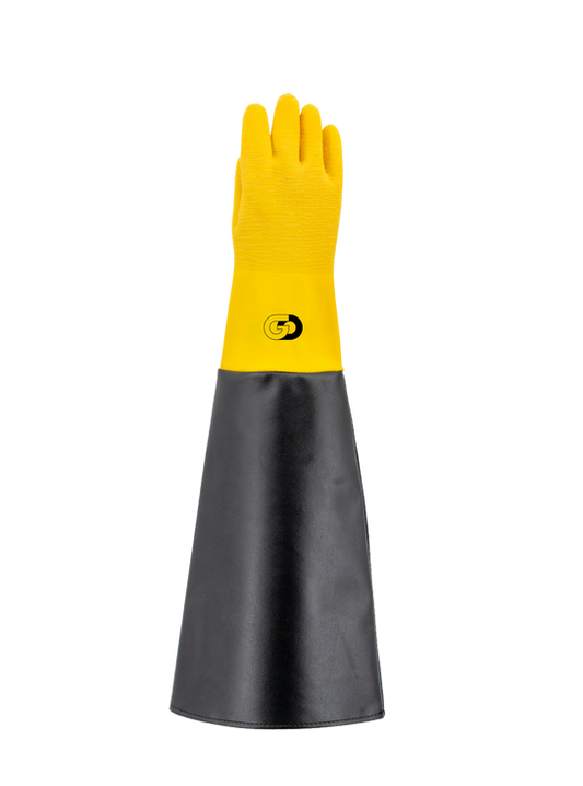 Dry Sandblasting Gloves – Ambidextrous, Cotton-Lined Yellow Black